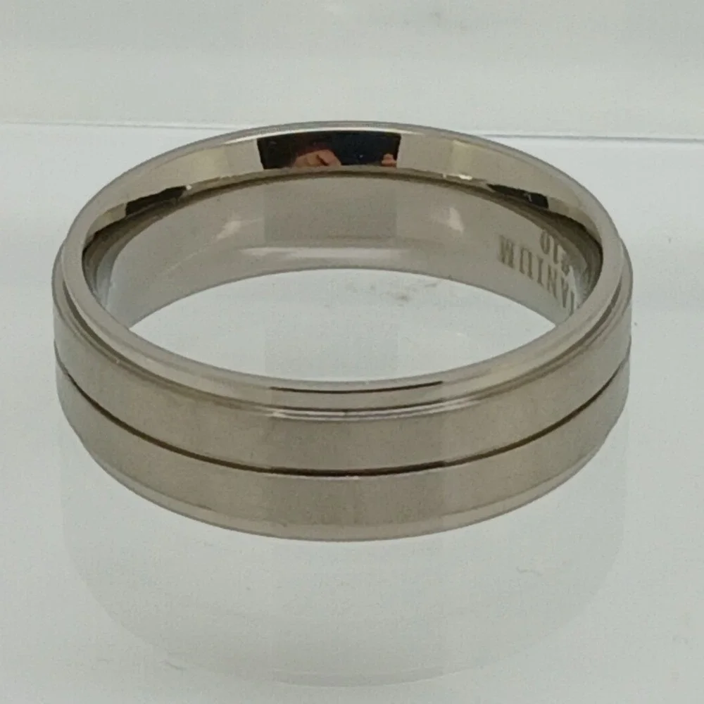 Vintage Titanium Men's 7mm Band Ring Size 10 Brushed Polished New Old‎ Stock Y2K